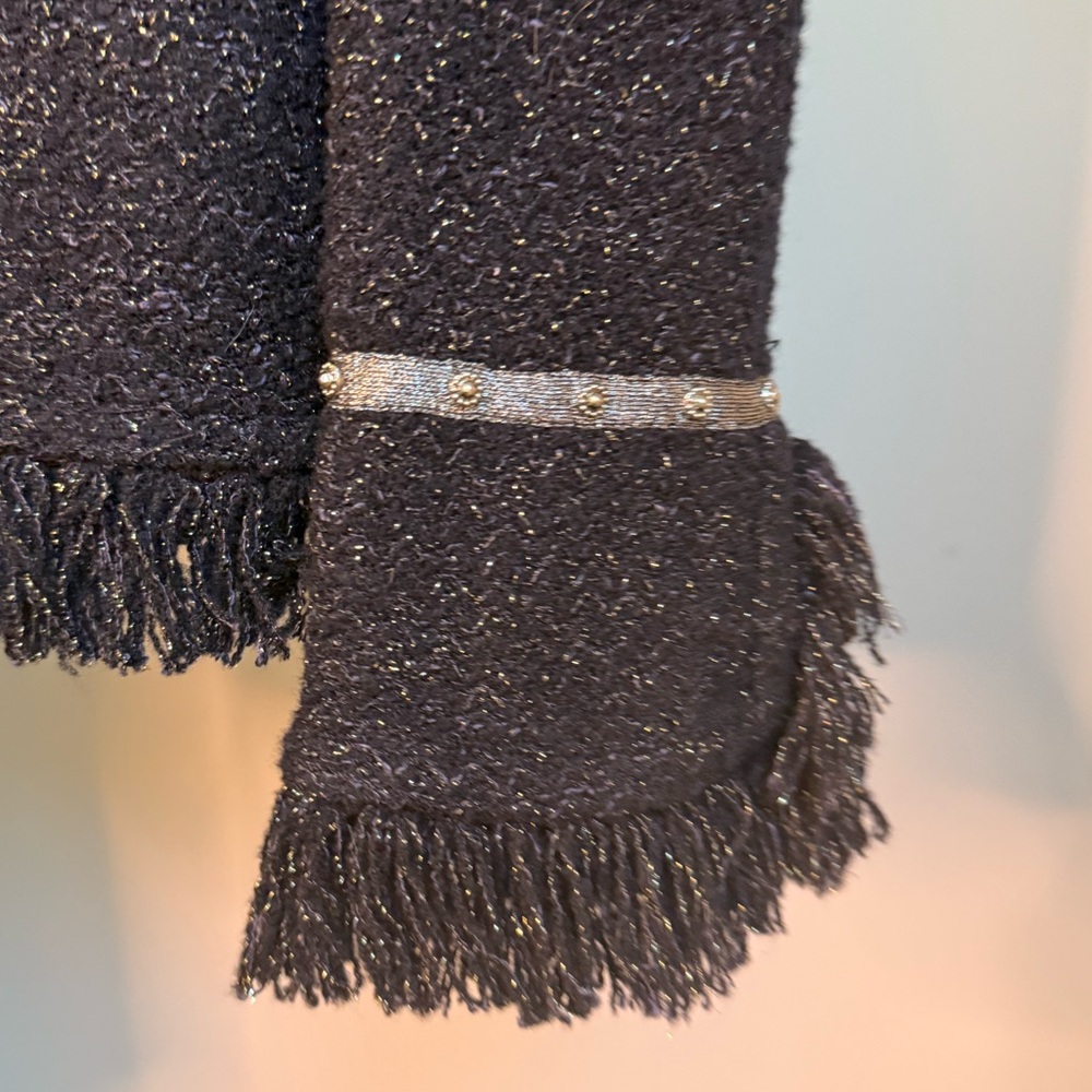 NWT St. John “Black Shimmer” Fringe Blazer, Size 12, $1295 MSRP - Picture 5 of 10
